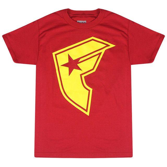 Red Famous Stars and Straps Logo - Famous Stars And Straps BOH Classic Yellow Logo Men's Red T Shirt In