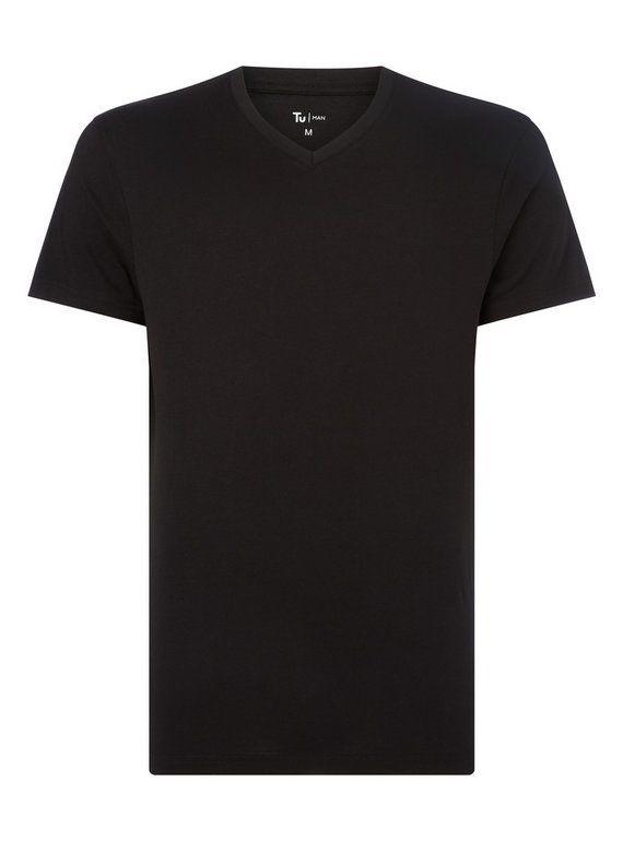 Black V and L Logo - Buy Black V Neck T-Shirt - L | T-shirts | Argos