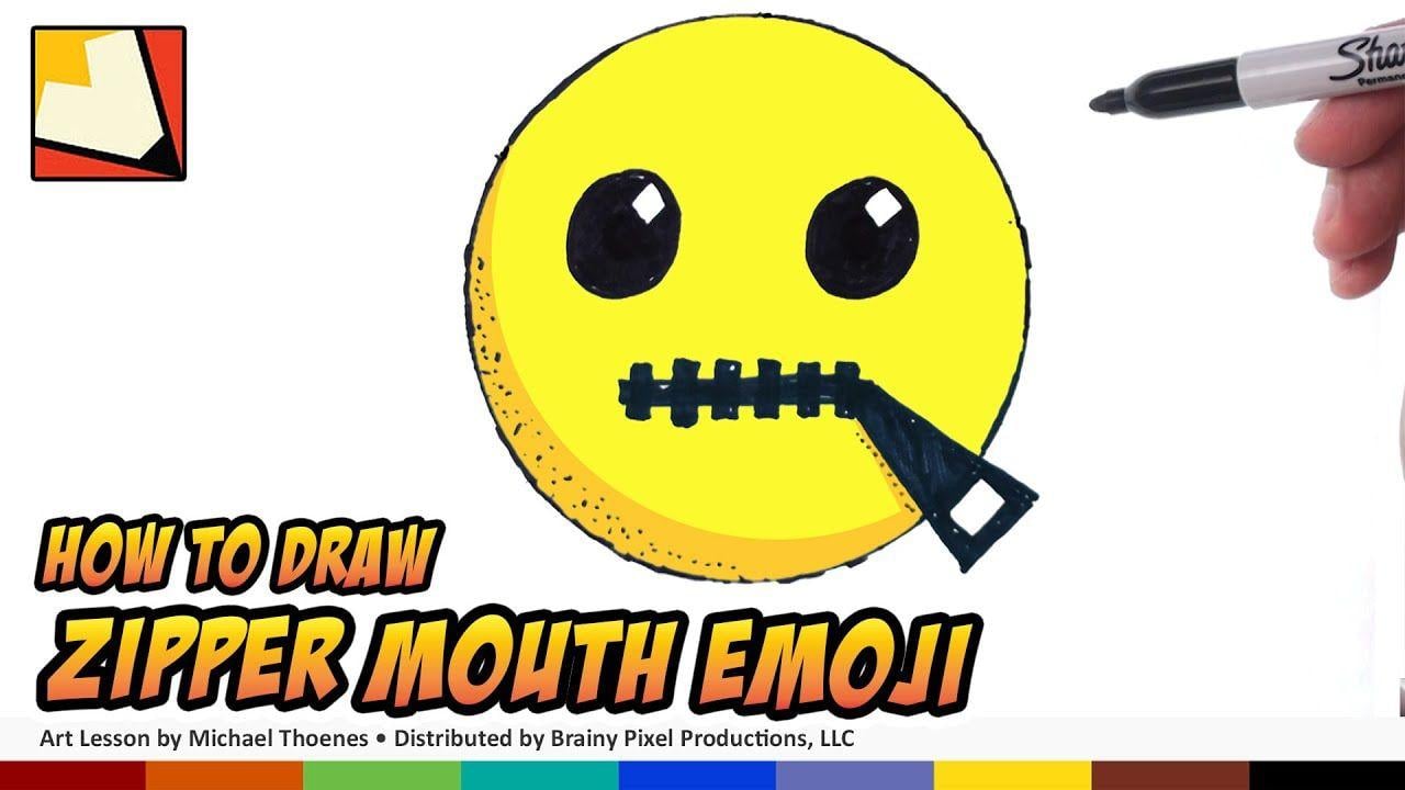 Emoji DG Logo - How to Draw Emojis - Zipper Mouth Emoji - Step by Step for Beginners ...