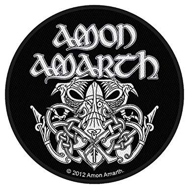 Round Skull Logo - Amon Amarth Skull Logo Patch Woven Round SP2657: Amazon.co.uk: Clothing