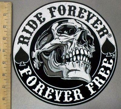Round Skull Logo - 3831 G - Smiling Skull Face - Ride Forever - Forever Free- Round ...