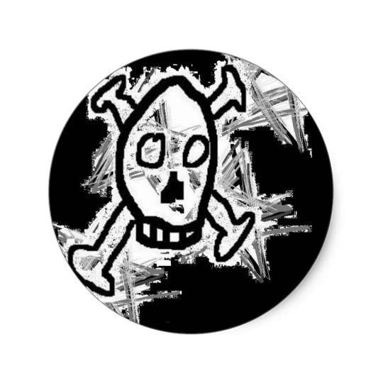 Round Skull Logo - Skull Logo Classic Round Sticker | Zazzle.co.uk