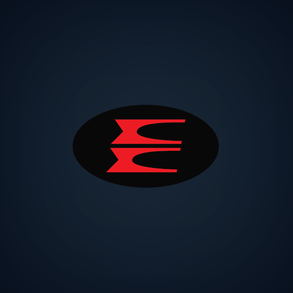 Blue Oval with Red E Logo - 1995 1997 Evinrude E Logo Raised Gel Emblem 0212497
