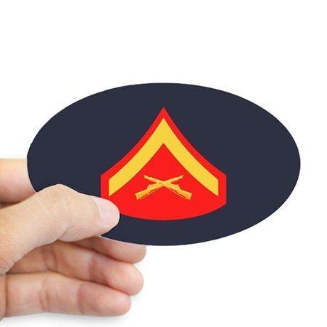 Blue Oval with Red E Logo - USMC: LCpl E-3 (Blue) Sticker (Oval) on CafePress.com | Military ...