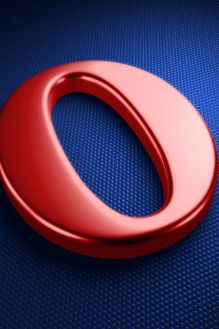 Blue Oval with Red E Logo - Download wallpaper 320x480 opera, blue, red, browser, windows