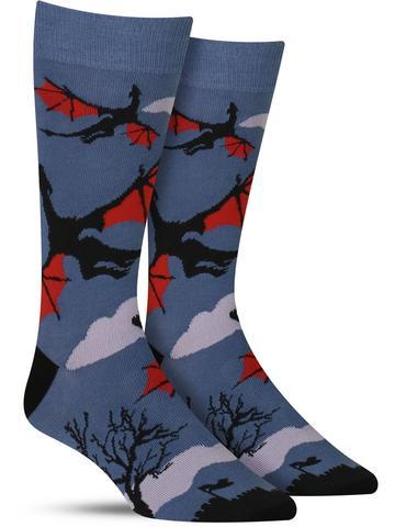 Flying Sock Logo - Twilight Flight Dragon Socks for Men | The Sock Drawer