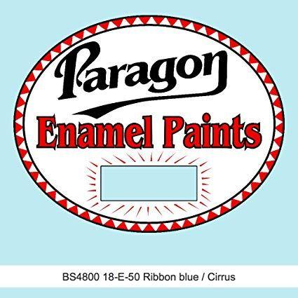 Blue Oval with Red E Logo - Paragon Paint, 5L, Gloss, BS4800 18 E 50 Ribbon Blue / Cirrus Enamel