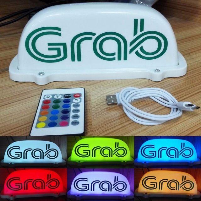 GrabTaxi Logo - Color Remote Grab Cab Logo LED Light Sign GRABTAXI SignS Car Top