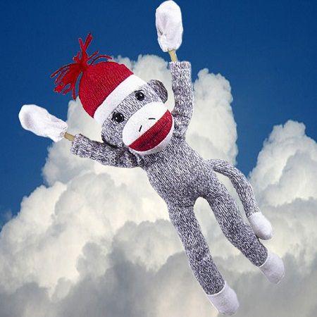 Flying Sock Logo - Screaming Flying Sock Monkey - Flies up to 50 feet! $5.49 (73% off ...