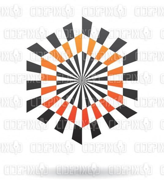 Black and Orange Hexagon Logo - abstract orange and black lines hexagon logo icon | Cidepix