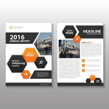 Black and Orange Hexagon Logo - Orange Black Hexagon Vector Annual Report Leaflet Brochure Flyer ...