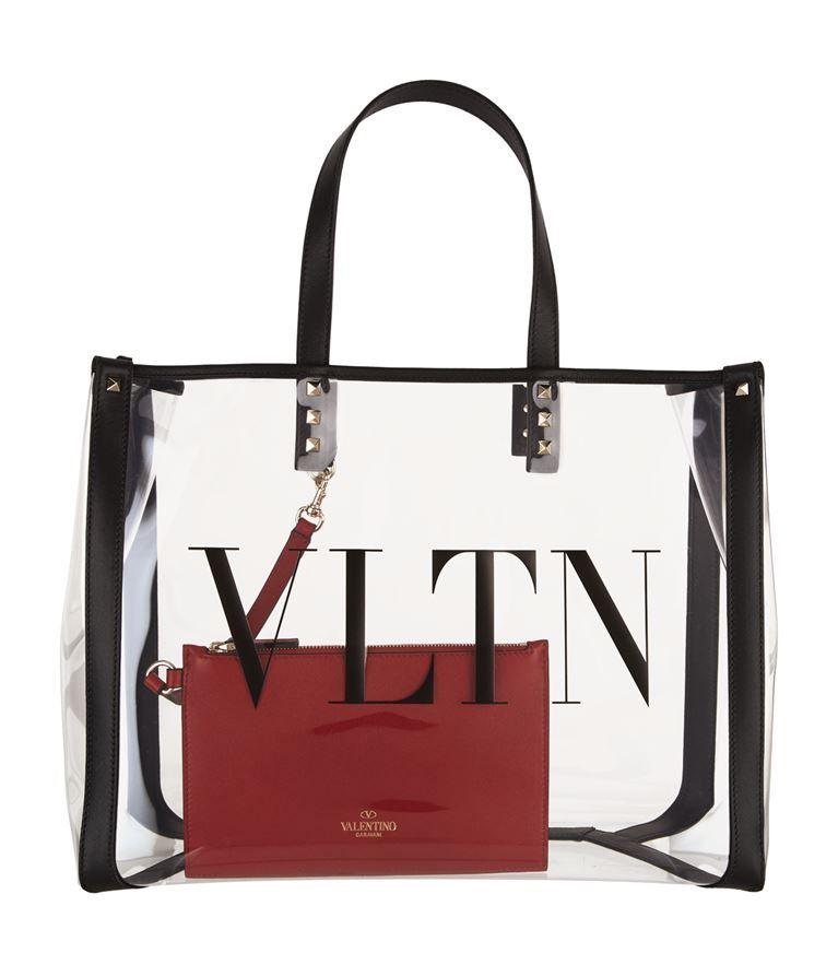 Valentino Garavani Logo - Valentino Garavani Leather Trim PVC Logo Tote Bag | Harrods.com