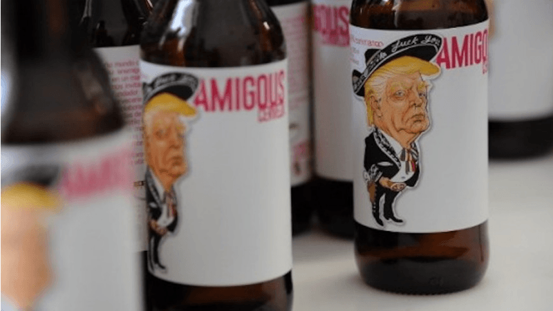Mexican Beer Logo - Mexican Beer Logo Shows Trump In Sombrero, Swastika