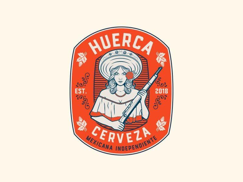 Mexican Beer Logo - Huerca Craft Beer Logo Design