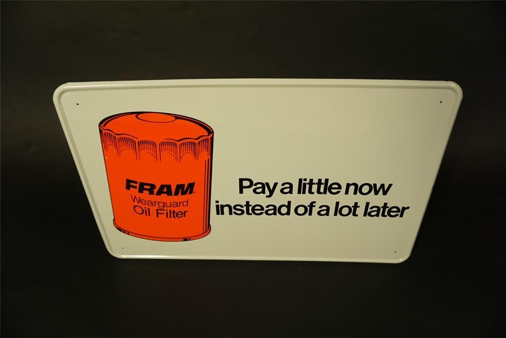 Fram Filters Logo - NOS Fram Oil Filters single-sided self-framed tin automotive