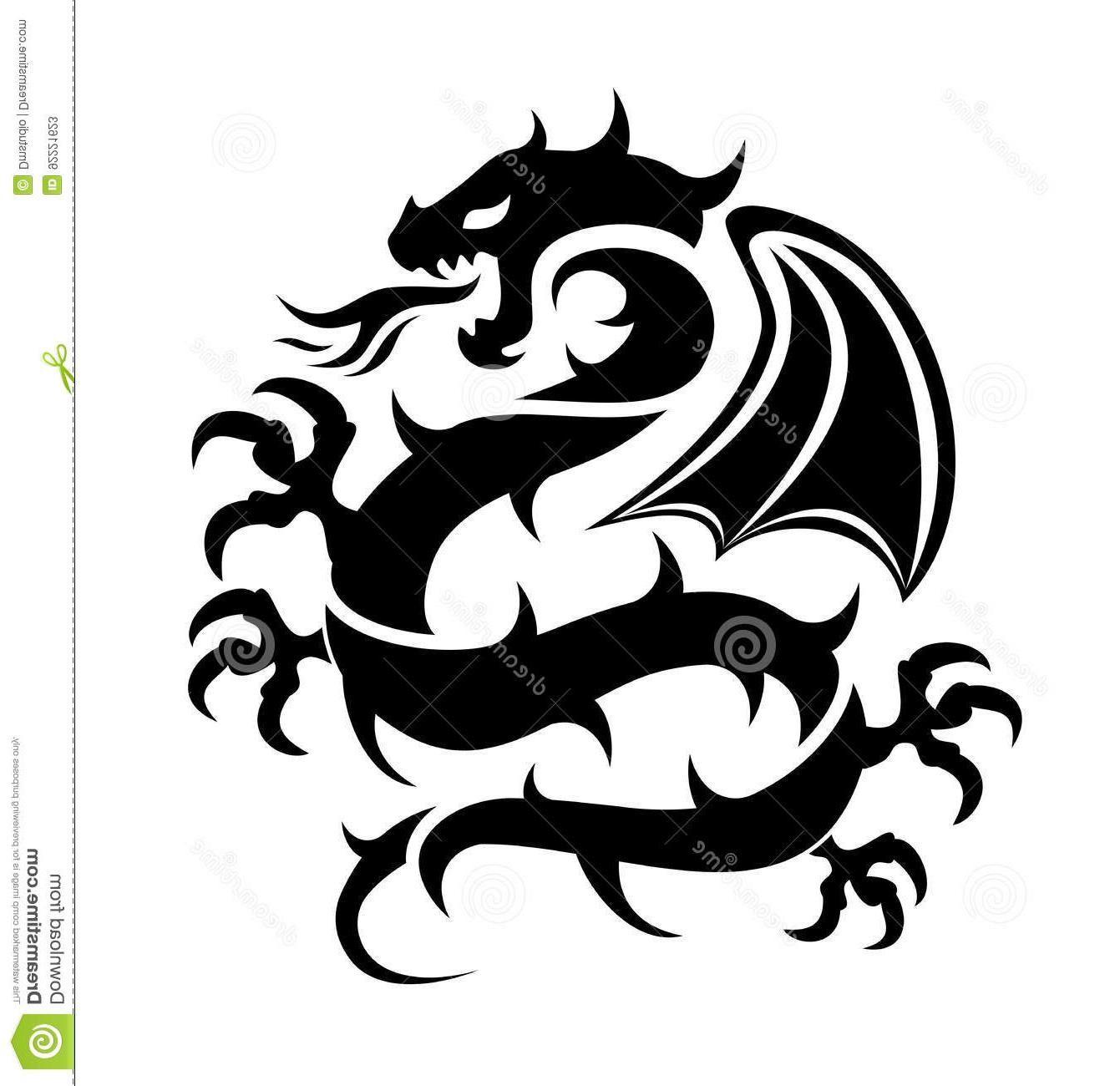 Flying Dragon Logo - Top Icon Flying Dragon Black White Logo Illustration Chinese Art ...