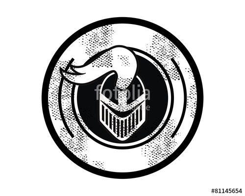 Black Circle K Logo - knight hero gladiator black circle armor emblem logo vector Stock