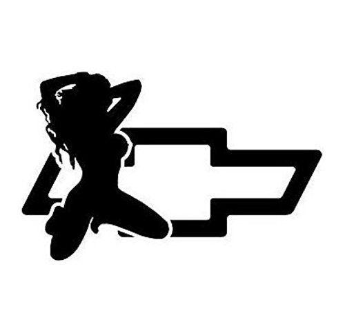 Chevy Logo - Girl Silhouette with Chevy Emblem Decal Choose