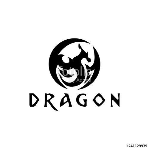 Flying Dragon Logo - flying circle dragon silhouette illustration