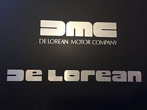 DMC DeLorean Logo - DMC Delorean Style Decal In Shiny Chrome 120x35mm 200x17mm x1 | eBay