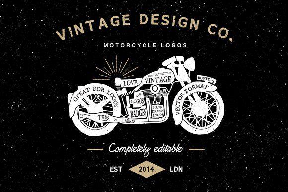 Vintage Motorcycle Logo - Vintage Motorcycle Logos Logo Templates Creative Market