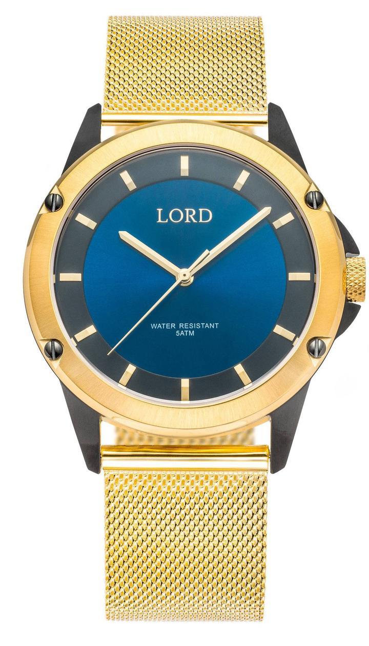 Blue and Gold V Logo - Blue Black Gold Watch. Men's Watch