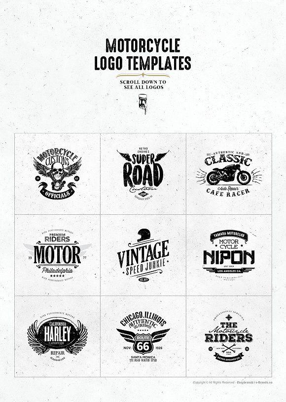 Vintage Motorcycle Logo - Vintage Motorcycle Logo Templates ~ Logo Templates ~ Creative Market
