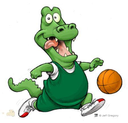 Crocodile Basketball Logo - Basketball Alligator Mascot