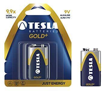 Blue and Gold V Logo - Tesla Batteries 9 V Gold Plus Blue: Amazon.co.uk: Electronics