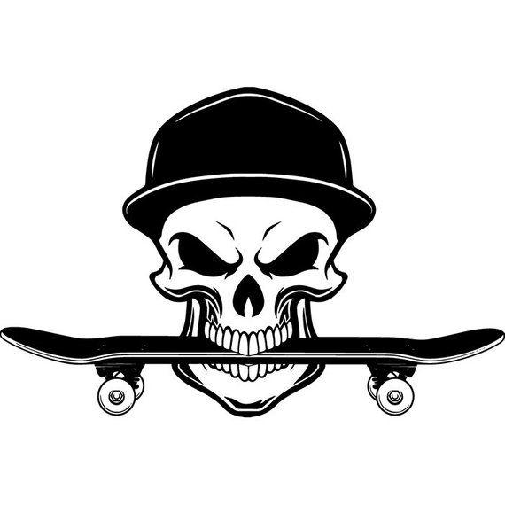 Skatebord Logo - Skateboard Logo 17 Skull Skate Skateboarding Deck Trucks | Etsy