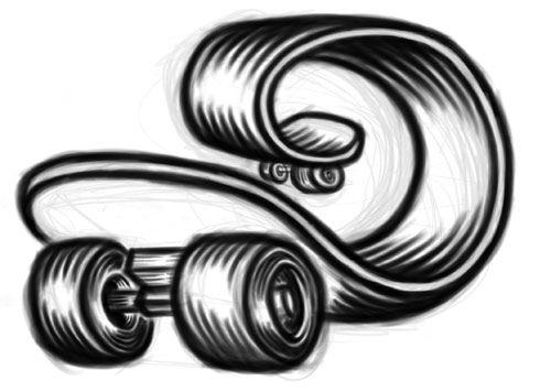 Skatebord Logo - Skateboard logo sketch. Unused sketch for a logo design pro