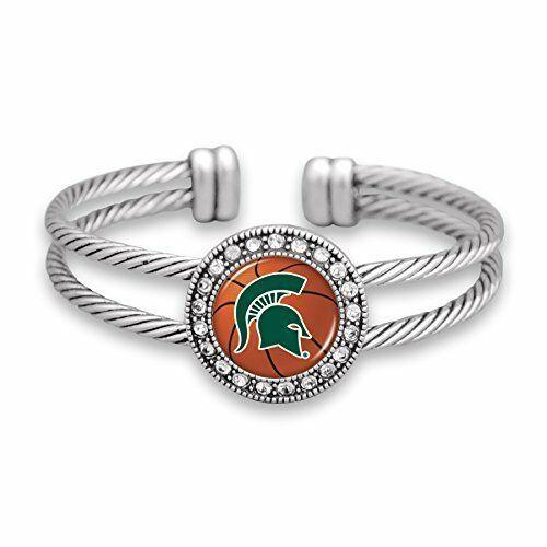 Crocodile Basketball Logo - Michigan State Spartans Double Cuff Bracelet With Basketball Logo | eBay