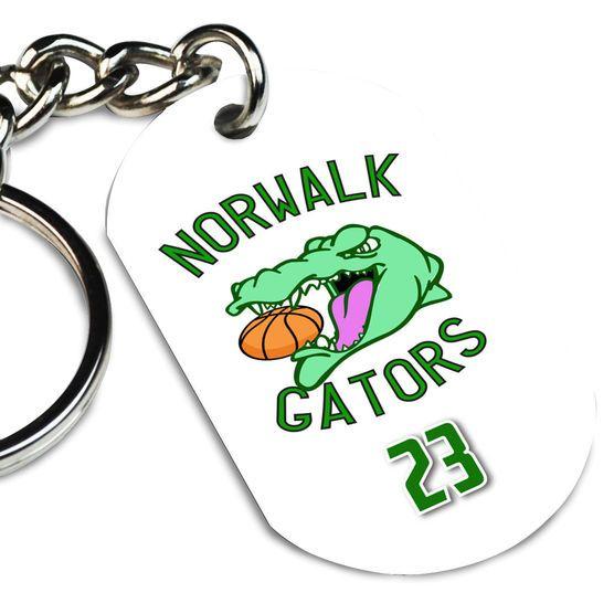 Crocodile Basketball Logo - Basketball Dog Tag Keychain