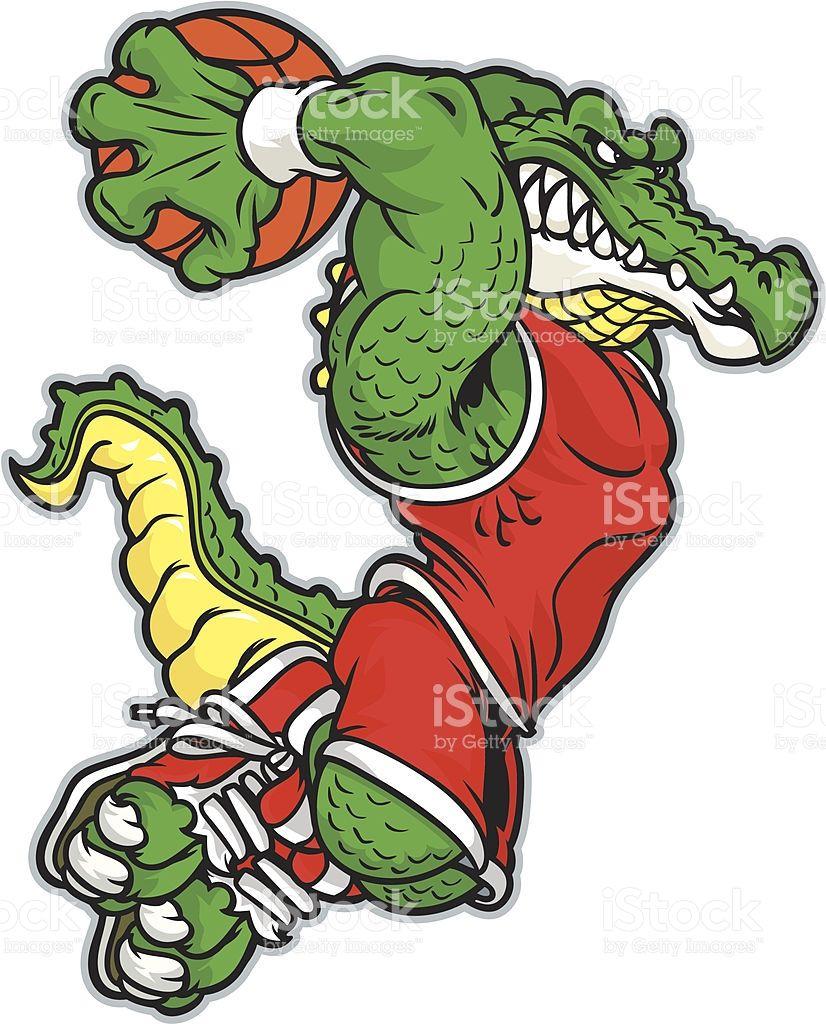 Crocodile Basketball Logo - Gator Basketball Clipart. Great free clipart, silhouette, coloring