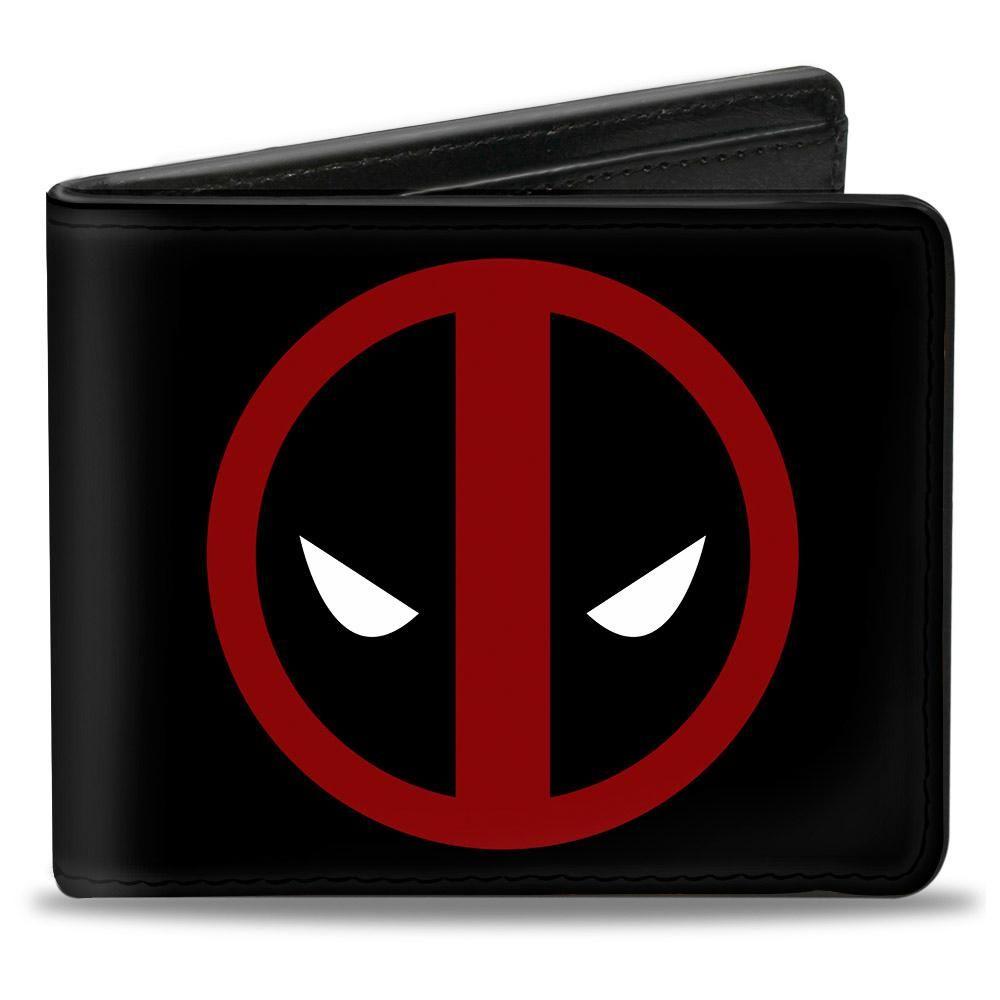 Black and Red Superhero Logo - MARVEL DEADPOOL Bi Fold Wallet Logo Black Red White