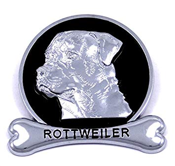 SUV Logo - Rottweiler Chrome Dog Medallion Car Emblem Logo Badge