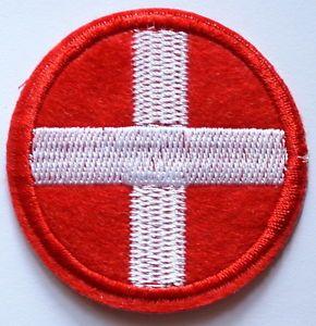 Red Circle with White S Logo - HOT SALE! WHITE CROSS ON RED CIRCLE Switzerland Iron On patch ...