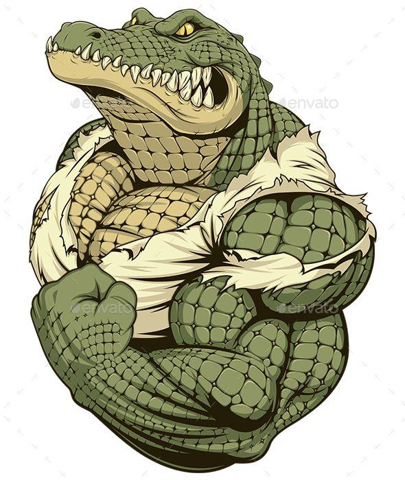 Alligator Vector Logo - Ferocious Strong Crocodile - Sports/Activity Conceptual | Dibujo ...