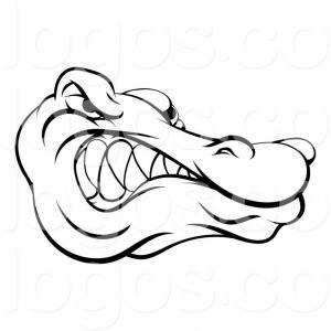 Alligator Vector Logo - Alligator Standing Coat Of Arms Black And White Vector | sohadacouri