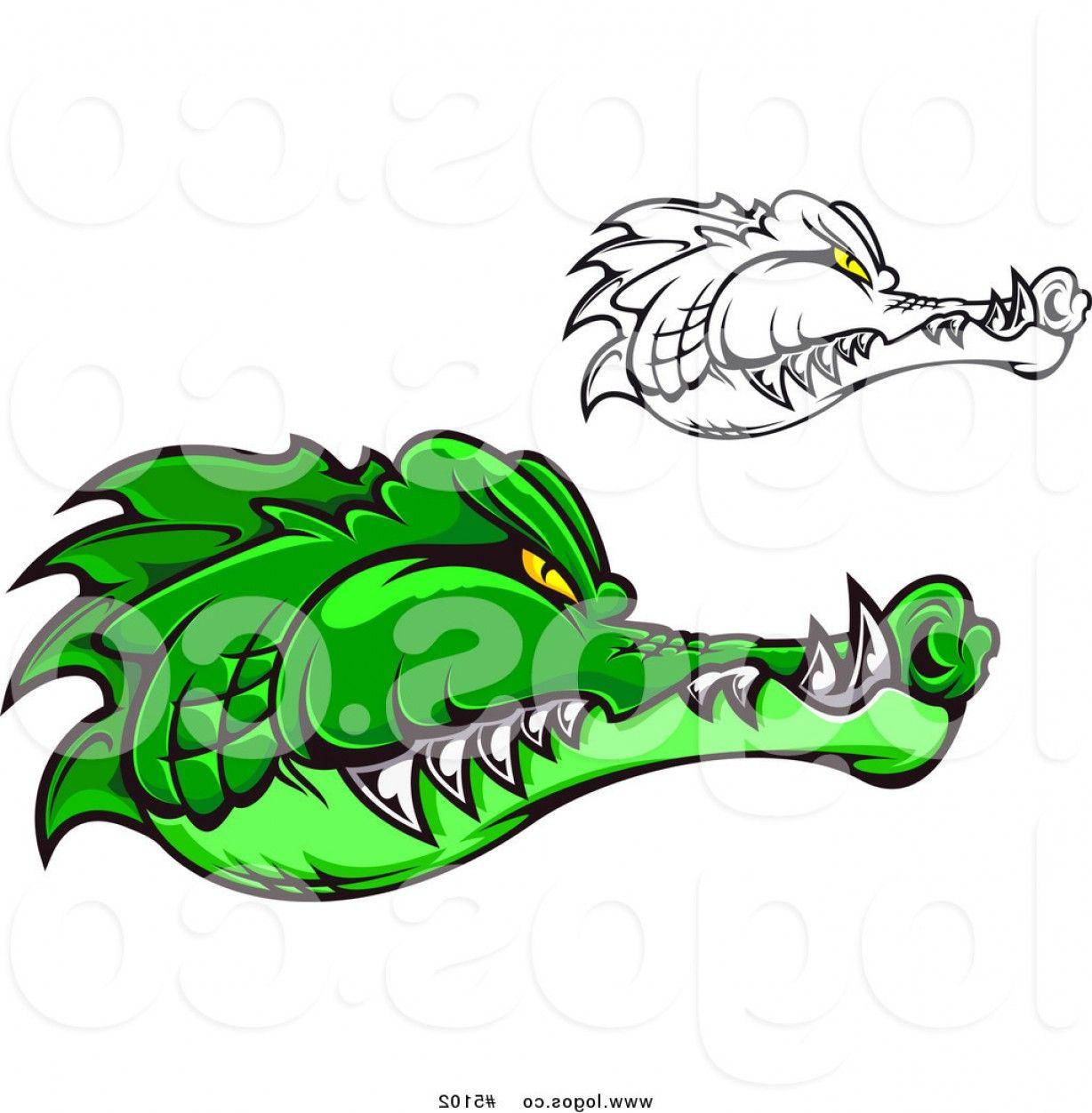 Alligator Vector Logo - Alligator Vector Black And White | LaztTweet