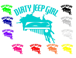 Jeep Girl Logo - Dirty Jeep Girl Logo Decals