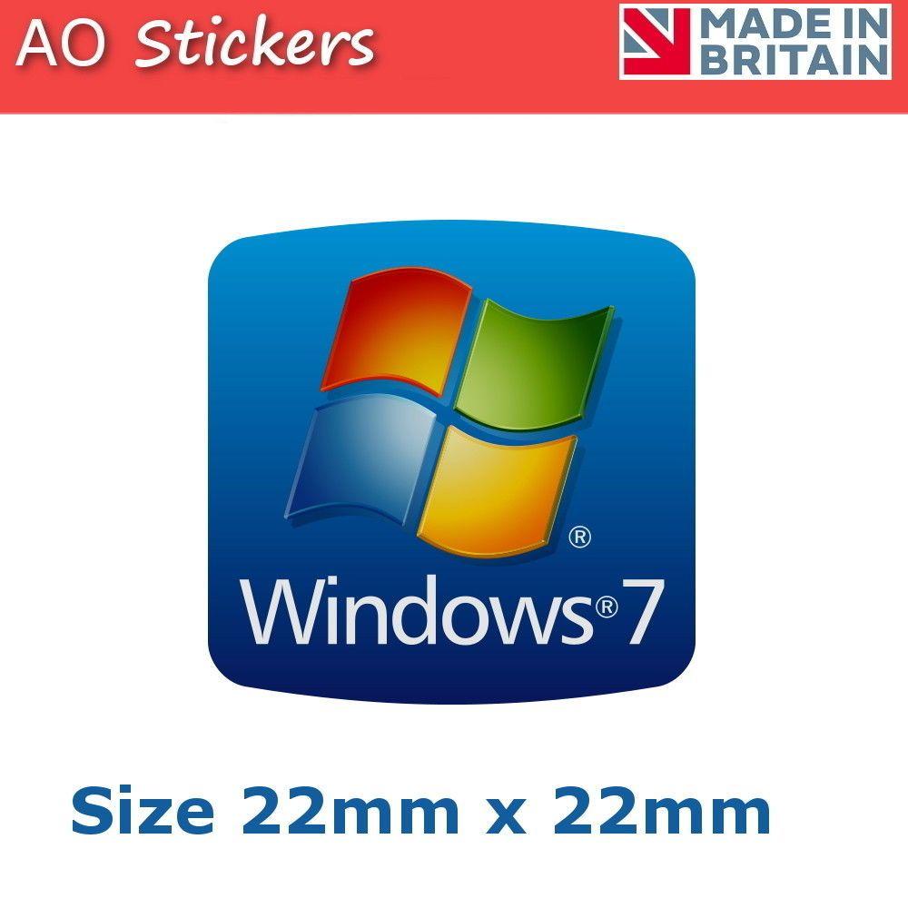 Windows Computer Logo - 2 5 10 or 20 Windows 7 logo vinyl label sticker badge for laptop PC ...
