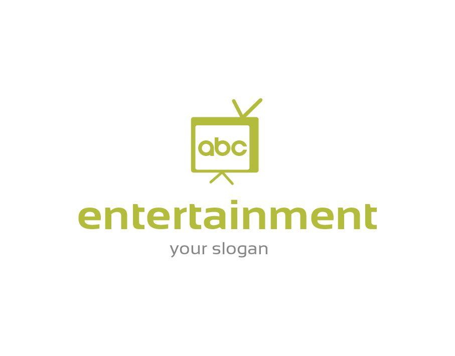 Entertainment Logo - Entertainment Logo with Vintage TV in Green