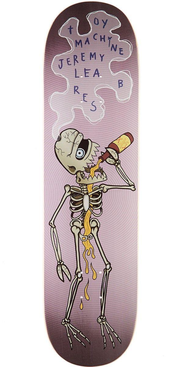 Skeleton Toy Machine Logo - Toy Machine Leabres Drinking Skeleton Skateboard Deck - 8.25