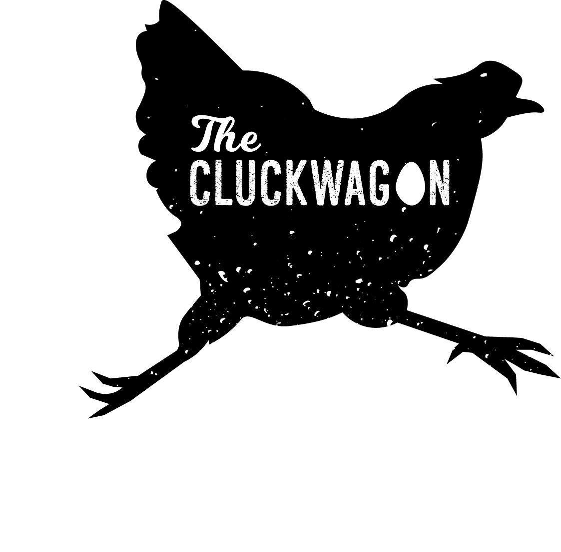 Black and White Chicken Logo - black cluckwagon logo - 1400 Food Lab