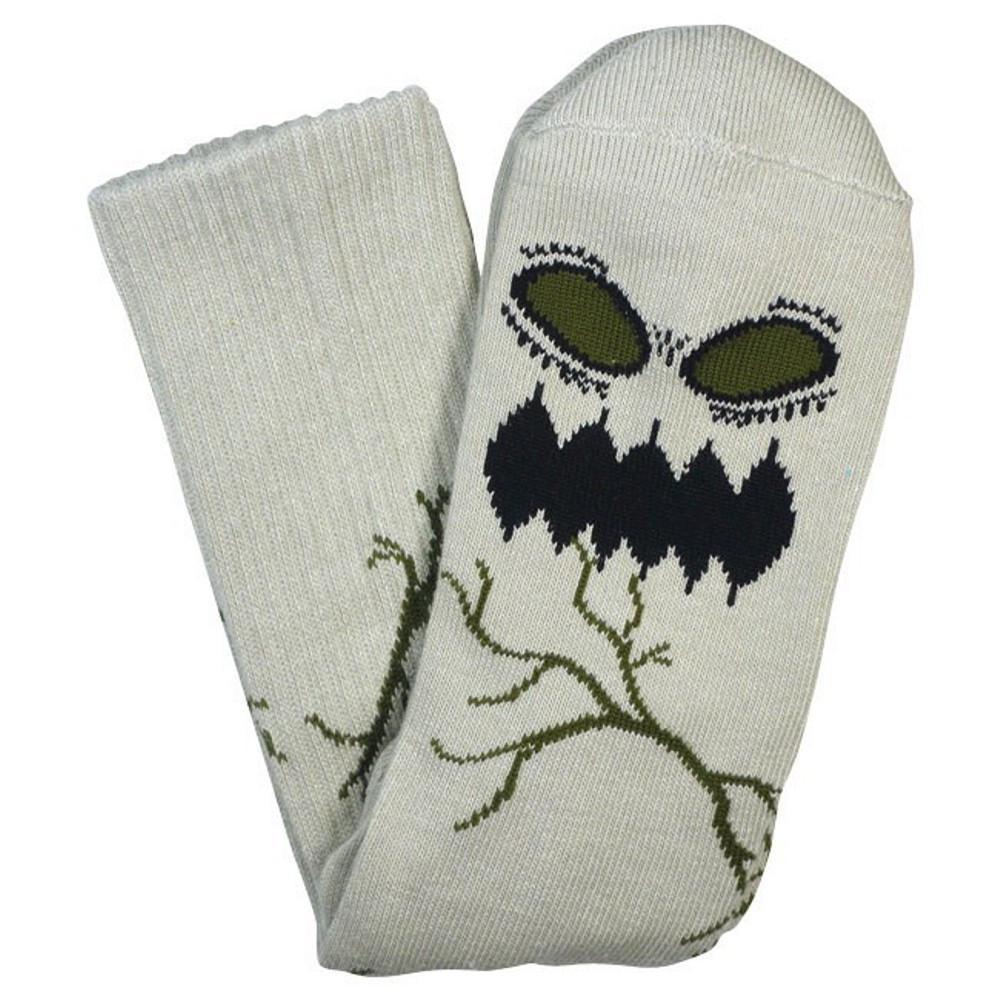 Skeleton Toy Machine Logo - TOY MACHINE Monster Skull Crew Socks (Grey)