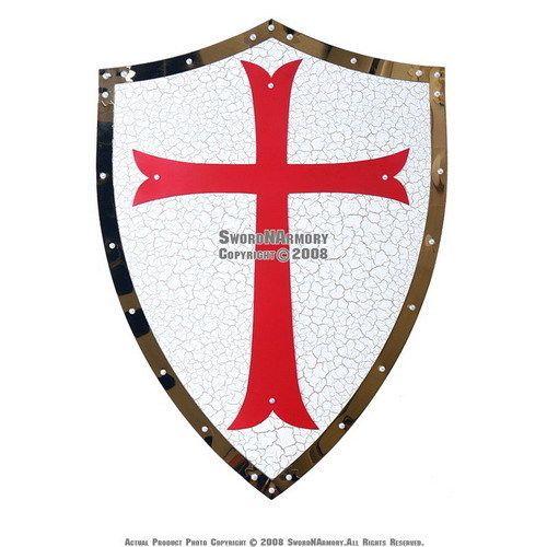 Red Cross and Shield Logo - Medieval Knight Templar Crusader Metal Shield Armour With Red Cross ...