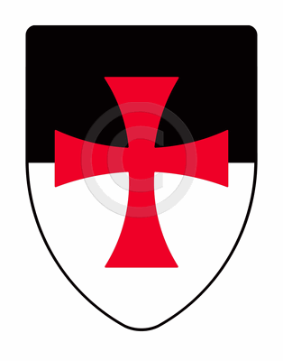 Red Cross and Shield Logo - Templar Red Cross Shield - Digital Artwork - 16 Gauge Steel - GMC-SH503