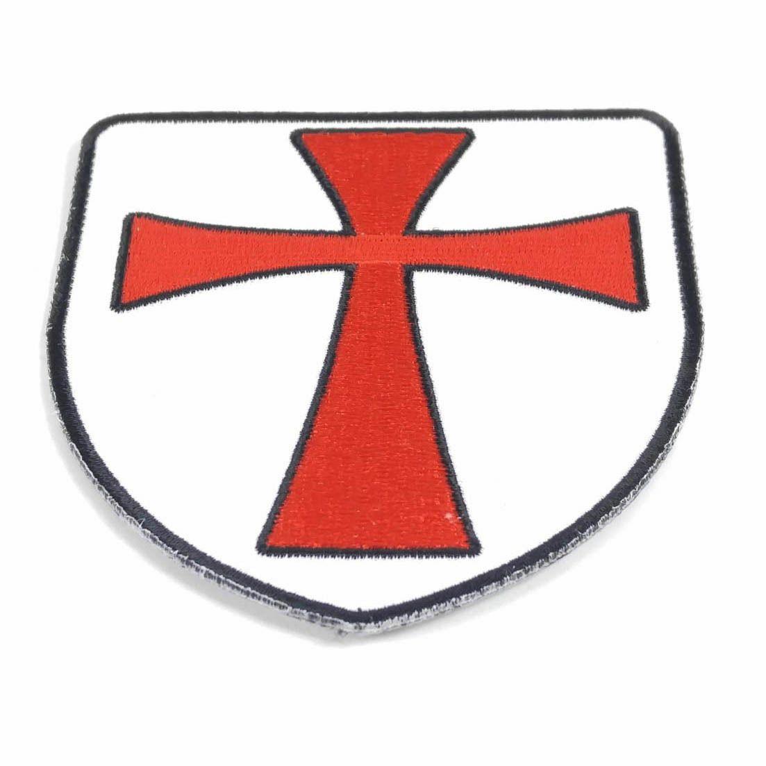 Red Cross and Shield Logo - Embroidered Knights Templar Shield Red Cross Sew or Iron on Patch ...