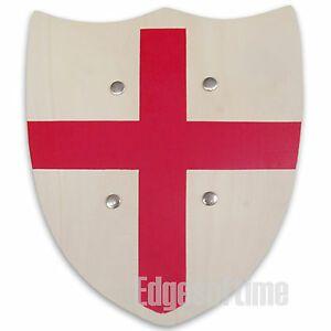 Red Cross and Shield Logo - ENGLAND ST GEORGE'S RED CROSS WOODEN ROLE PLAY SHIELD CHILDS TOY